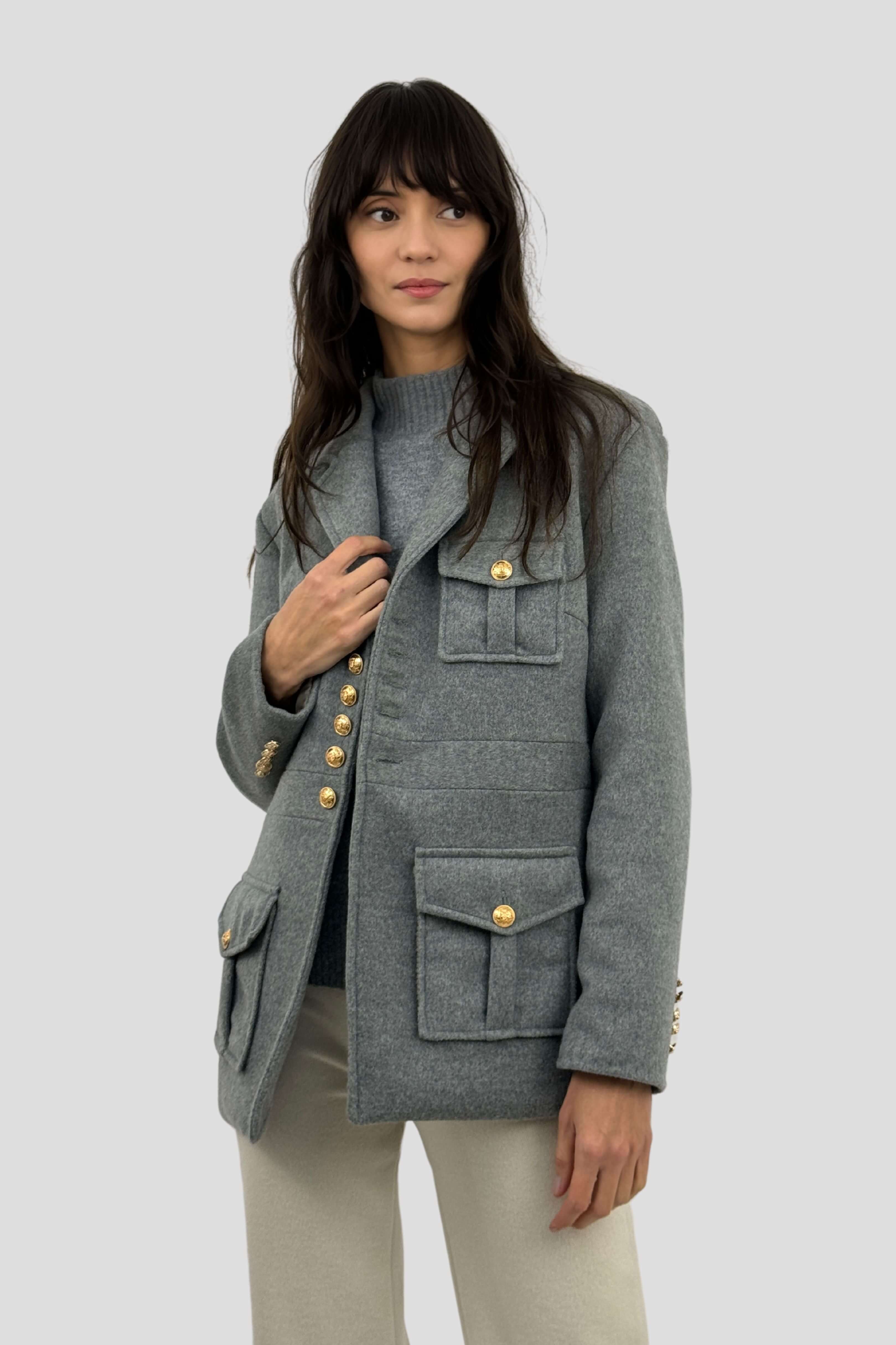 Saharan jacket gray cashmere cloth G12